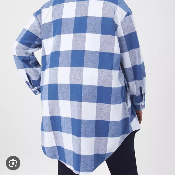 Lane Bryant Preppy button front long sleeve shacket duster 14/16 oversized - Picture 10 of 10